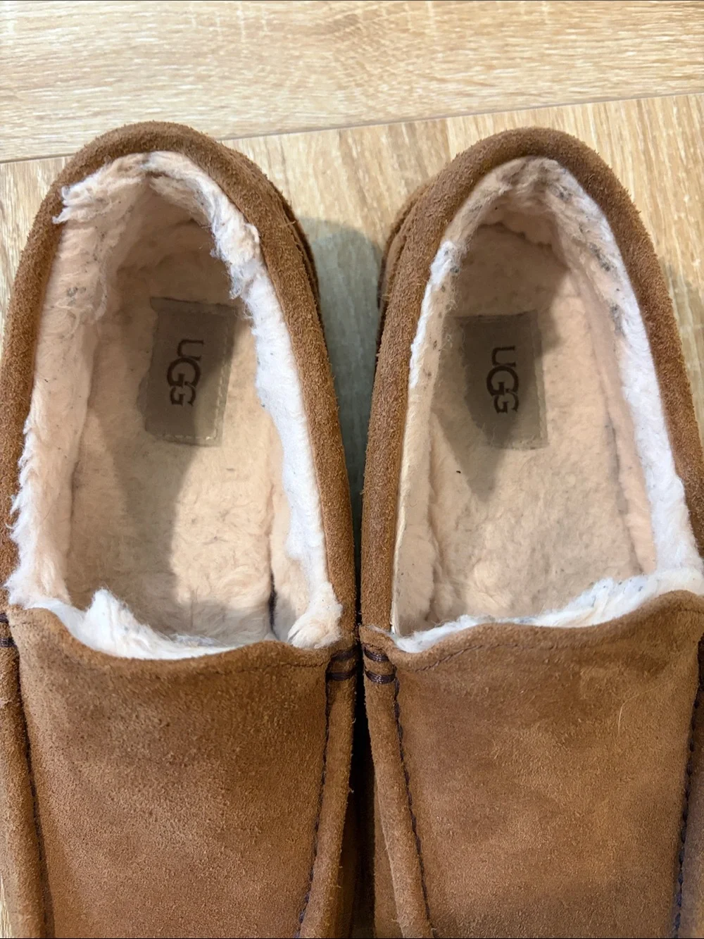 UGG Men's Suede Slip-On Slippers in Chestnut Brown